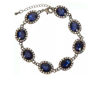 Elegant Blue Oval Rhinestone Bracelet